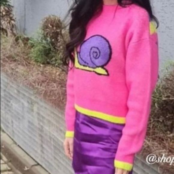 NWT ZARA BLOGGER'S FAVORITE SNAIL PRINT KNIT SWEATER S - Picture 7 of 9